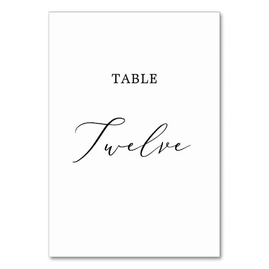 Numéro De Table Table de calligraphie noire délicate Douze (Par défaut)