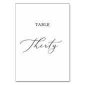 Numéro De Table Table de calligraphie noire délicate Trente (Dos)