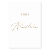 Numéro De Table Table de calligraphie Or Delicate Dix-neuf (Dos)