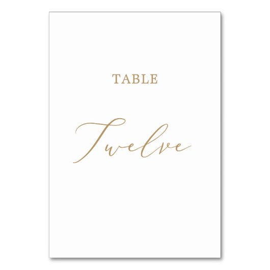 Numéro De Table Table de calligraphie Or Delicate Douze (Par défaut)