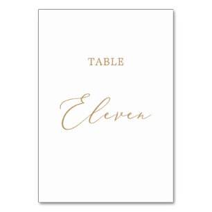 Numéro De Table Table de calligraphie Or Delicate Onze