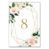 Numéro De Table Table de mariage 8 Fleurs géométriques aquarelle d (Dos)