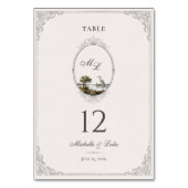 Numéro De Table Table de mariage à monogramme de paysage français  (Par défaut)