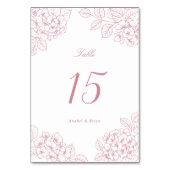 Numéro De Table Table de mariage aux hydrangeas rose poudré élégan (Dos)