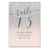 Numéro De Table Table de mariage de script rose vif de parties sci (Dos)