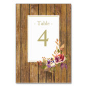 Numéro De Table Table de Mariage en bois Rose de bronze (Dos)