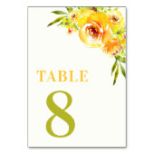 Numéro De Table Table de mariage Floral de Jardin Vert Jaune Citro (Dos)