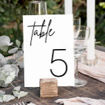 Numéro De Table Table de Mariage minimaliste simple en noir et bla<br><div class="desc">Cartes de table minimalistes simples en noir et blanc</div>