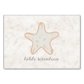 Numéro De Table Table de Mariage Orange Rustique Starfish (Dos)