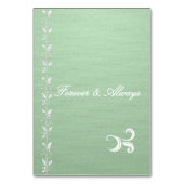 Numéro De Table Table de mariage vert pistache élégant (Dos)