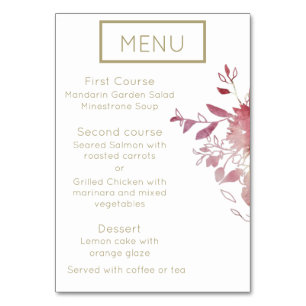 Numéro De Table Table de menu minimaliste moderne rose et or Maria