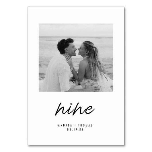 Numéro De Table Table de photo de mariage avec écriture moderne (Par défaut)