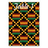 Numéro De Table Table de réception de mariage en Kente vert rouge (Dos)