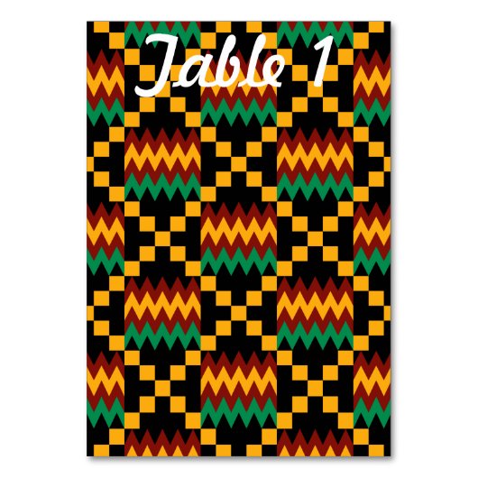 Numéro De Table Table de réception de mariage en Kente vert rouge (Par défaut)