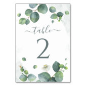 Numéro De Table Table de réception de mariage Eucalyptus Verdure A (Dos)