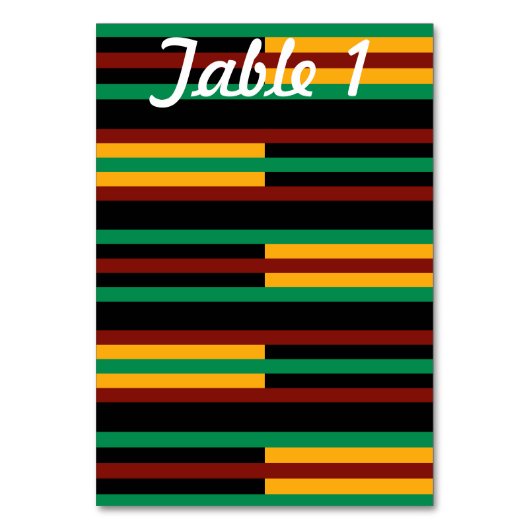Numéro De Table Table de réception de mariage Kente Stripes (Par défaut)