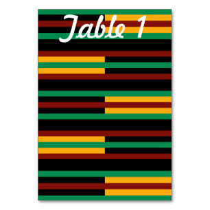 Numéro De Table Table de réception de mariage rayures Kente