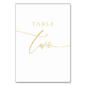 Numéro De Table Table de script Gold Elegant Numéro Deux (Dos)