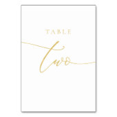 Numéro De Table Table de script Gold Elegant Numéro Deux (Par défaut)