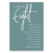 Numéro De Table Table Ecriture À Main HUIT + Noms Des Invités (Par défaut)