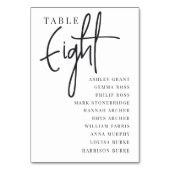 Numéro De Table Table Ecriture À Main HUIT + Noms Des Invités (Par défaut)