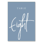 Numéro De Table Table Ecriture Dupée Bleue À Main HUIT (Dos)