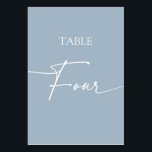 Numéro De Table Table élégante minimaliste bleu-duvet quatre<br><div class="desc">Tableau élégant minimaliste bleu Dusty quatre Numéro de tableau Objets correspondants disponibles.</div>
