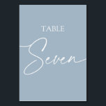 Numéro De Table Table élégante minimaliste bleu-duvet sept<br><div class="desc">Elégante table minimaliste bleu Dusty sept Numéro de tableau Objets correspondants disponibles.</div>