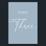 Numéro De Table Table élégante minimaliste bleu foncé trois<br><div class="desc">Tableau élégant minimaliste bleu Dusty trois Numéro de tableau Articles correspondants disponibles.</div>