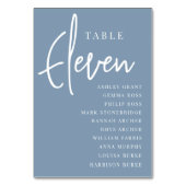 Numéro De Table Table ELEVEN avec script manuel + Noms des invités (Dos)