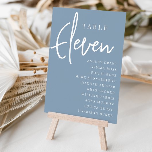 Numéro De Table Table ELEVEN avec script manuel + Noms des invités