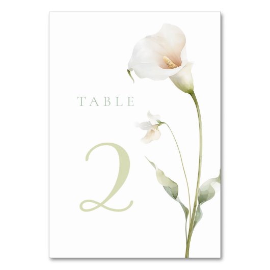 Numéro De Table Table lys calla 2 (Par défaut)