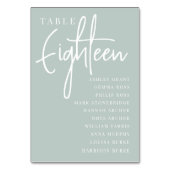 Numéro De Table Table manuscrite HUIT + Noms des invités (Par défaut)
