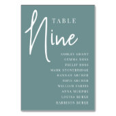 Numéro De Table Table manuscrite NINE + Noms des invités (Par défaut)