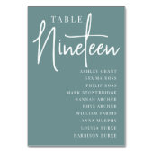 Numéro De Table Table manuscrite NINETEEN + Noms des invités (Par défaut)