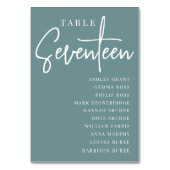 Numéro De Table Table manuscrite SEPT-DIX-SEPT + Noms des invités (Dos)
