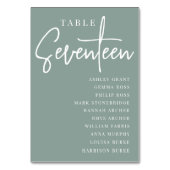 Numéro De Table Table manuscrite SEPT-DIX-SEPT + Noms des invités (Dos)