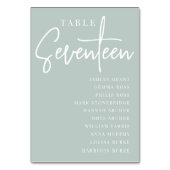 Numéro De Table Table manuscrite SEPT-DIX-SEPT + Noms des invités (Dos)