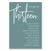 Numéro De Table Table manuscrite TREIZE + Noms des invités (Dos)