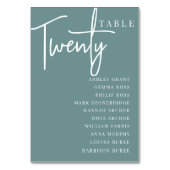 Numéro De Table Table manuscrite TWENTY + Noms des invités (Dos)