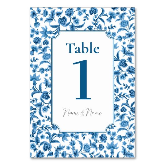 Numéro De Table Table mariage Chintz Bleu & Blanc Floral Ditsy (Par défaut)