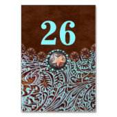 Numéro De Table table mariage de l'ouest du pays brun turquoise (Dos)