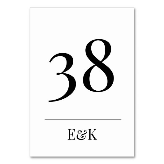 Numéro De Table Table Mariage moderne simple noire (Par défaut)