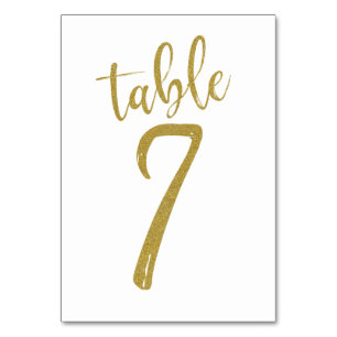 Numéro De Table Table numéro 7 avec paillettes dorées