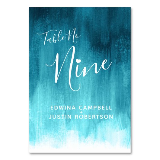 Numéro De Table Table numéro neuf en art moderne abstrait sarcelle (Par défaut)