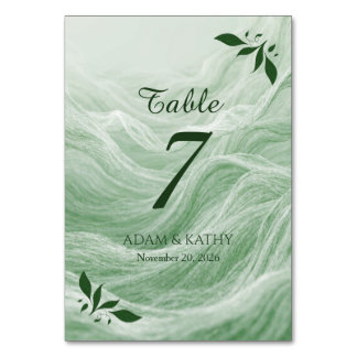 Numéro De Table Table Numérotée en Marbre Vert Sauge et Or