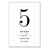 Numéro De Table Table simple Mariage en cuivre noir & blanc classi (Dos)