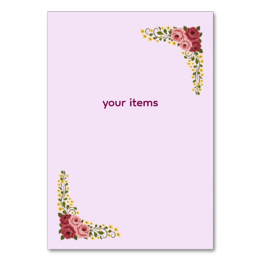 Numéro De Table Table Tent Sign (Dos)