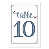 Numéro De Table "Tableau 10" Bleu foncé et rouge foncé (Par défaut)