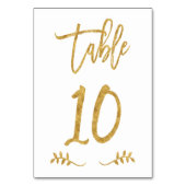 Numéro De Table Tableau 10 | Élégante écriture manuscrite or bross (Dos)
